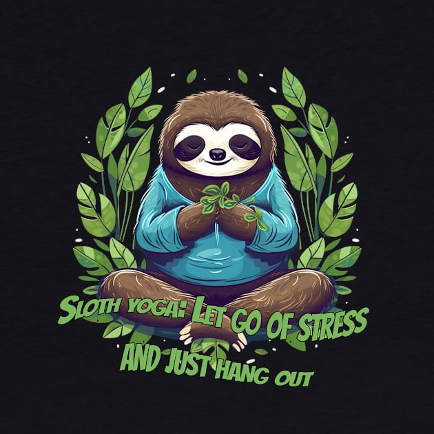 Adorable Sloth Yoga T-Shirt Design for Relaxation and Fitness by ABART BY ALEXST 